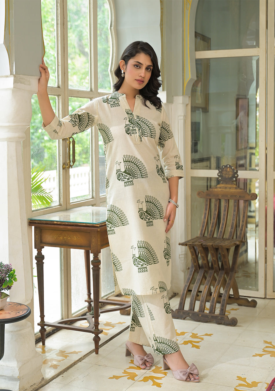 Green Peacock Co-ord Set