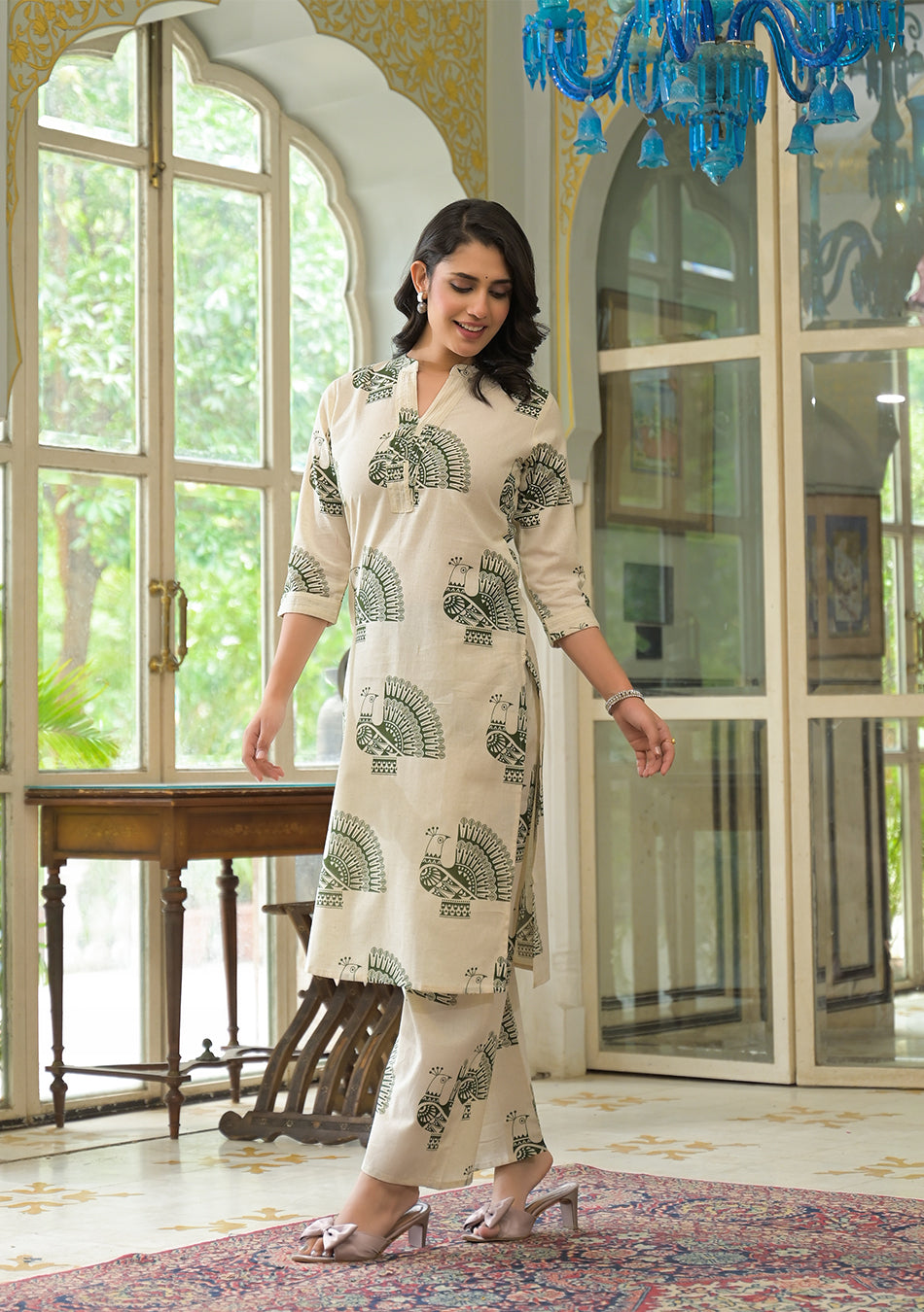 Green Peacock Co-ord Set
