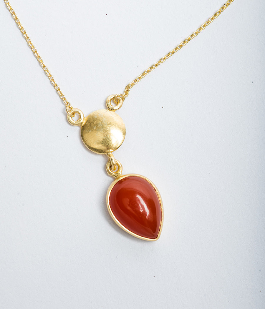 Carnelian Gold-Plated Necklace