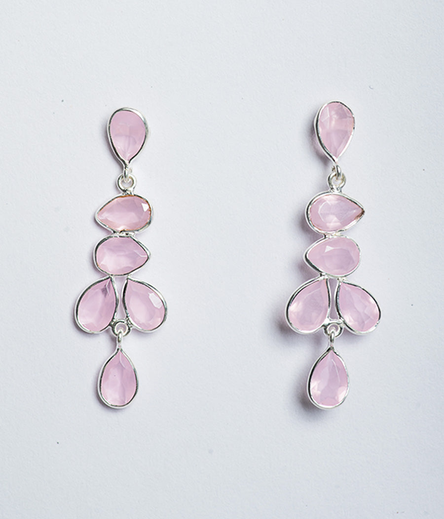 Rose Chalcedony Latkan Earrings