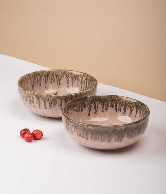 Peachy Sunset Slight Serving Bowls - Set Of 2