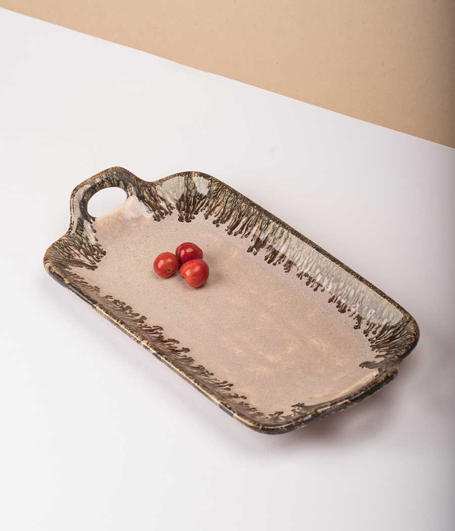 Peachy Sunset Tray Ceramic Platter