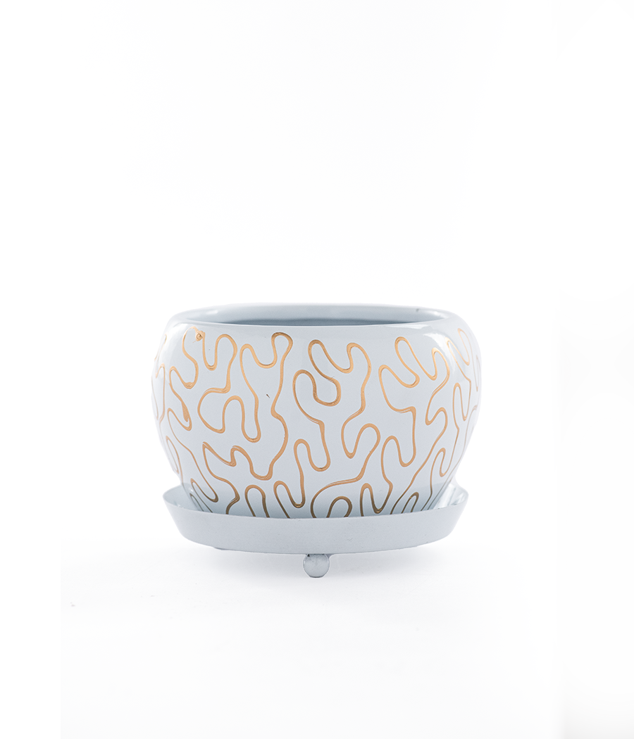 Gold Touch Ivory Bowl Pot