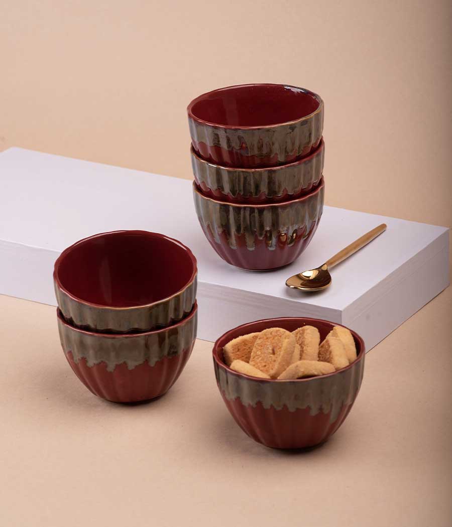 Rouge Portion Ceramic Bowls Set