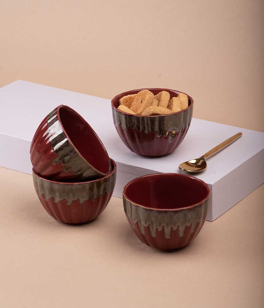 Rouge Portion Ceramic Bowls Set