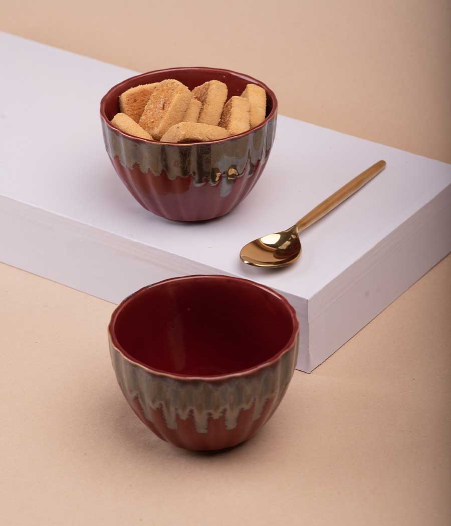 Rouge Portion Ceramic Bowls Set