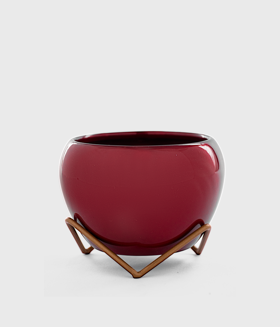 Maroon Desk Pot