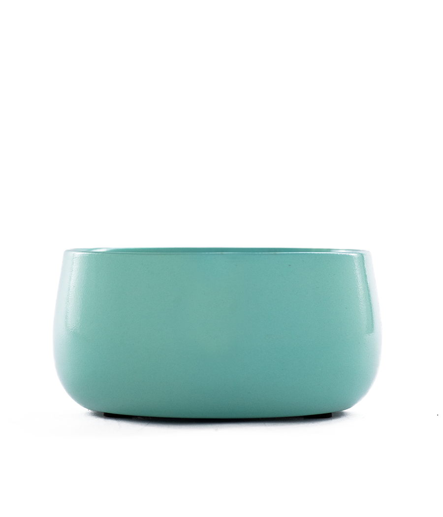 Green metal bowl pot