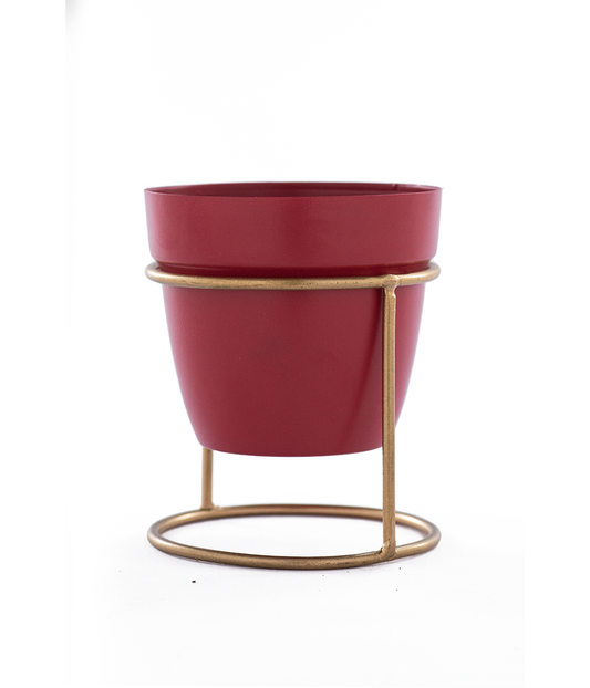 Burgundy Pot with Stand