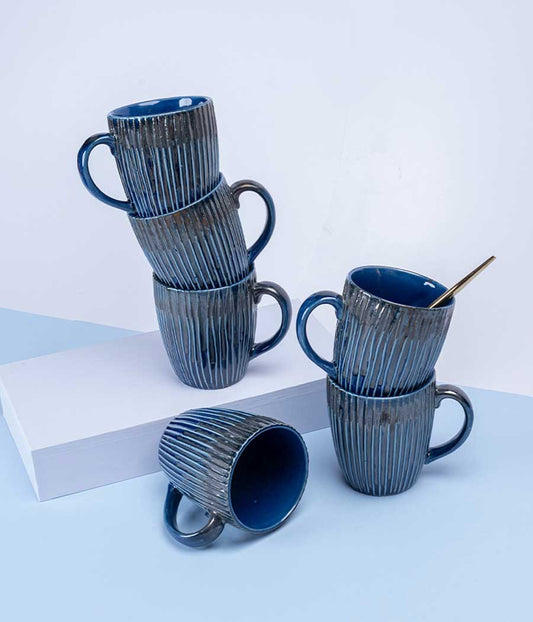 Tanager Blue Ceramic Mugs Set