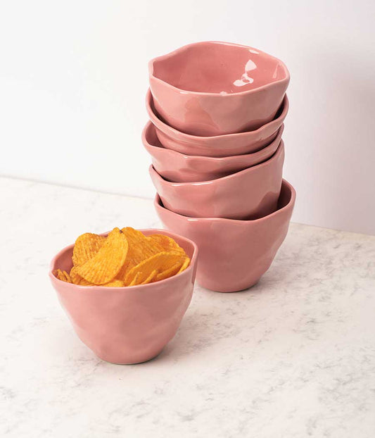 Candy Floss Portion Pink Ceramic Bowl Set