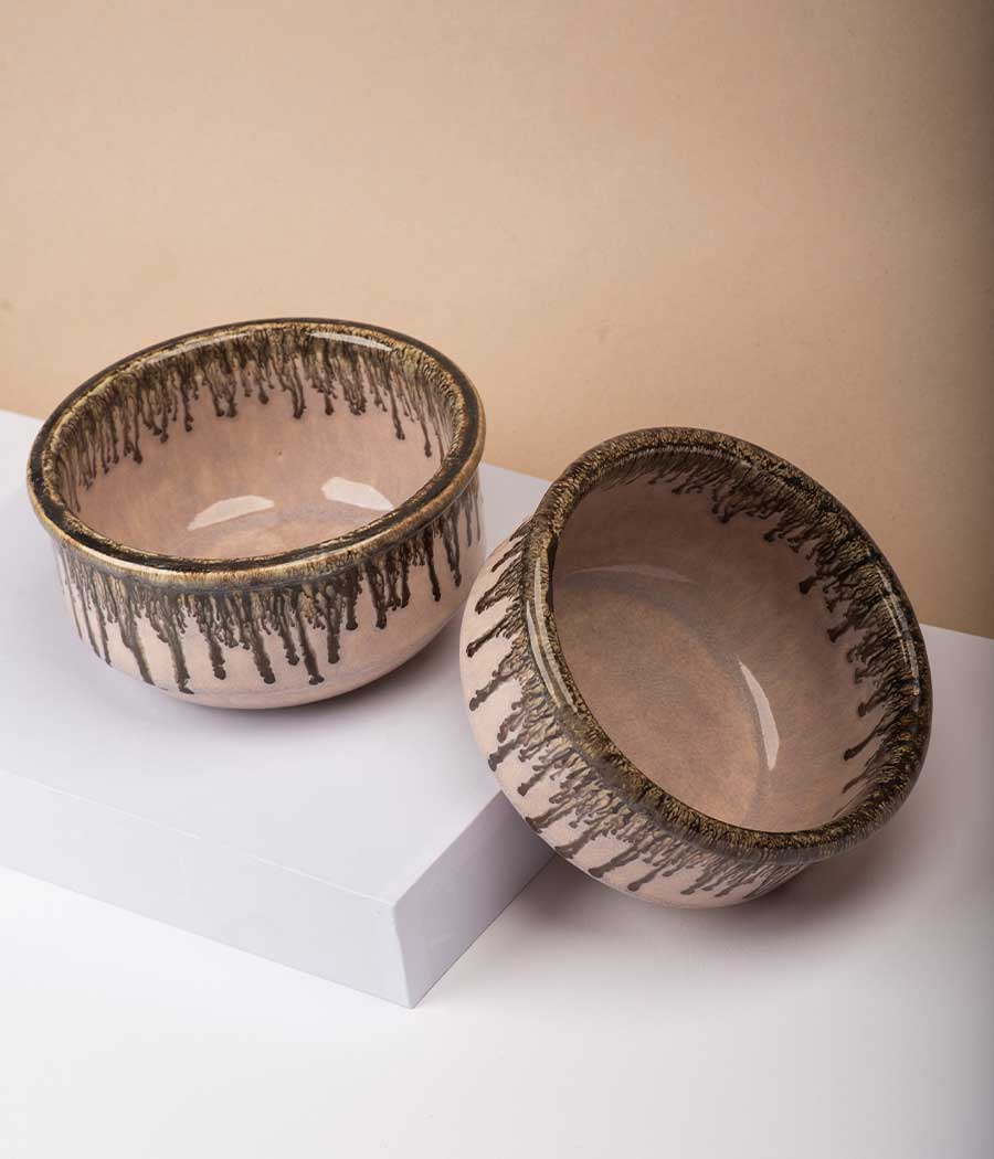 Peachy Sunset Giant Serving Bowls - Set Of 2
