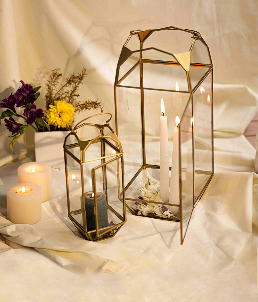 Düsseldorf Brass Lantern Set of 2