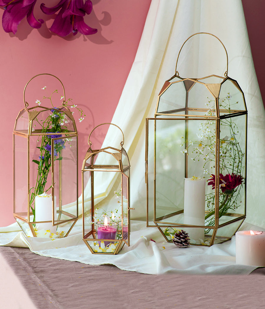 Düsseldorf Brass Lanterns - Set of 3