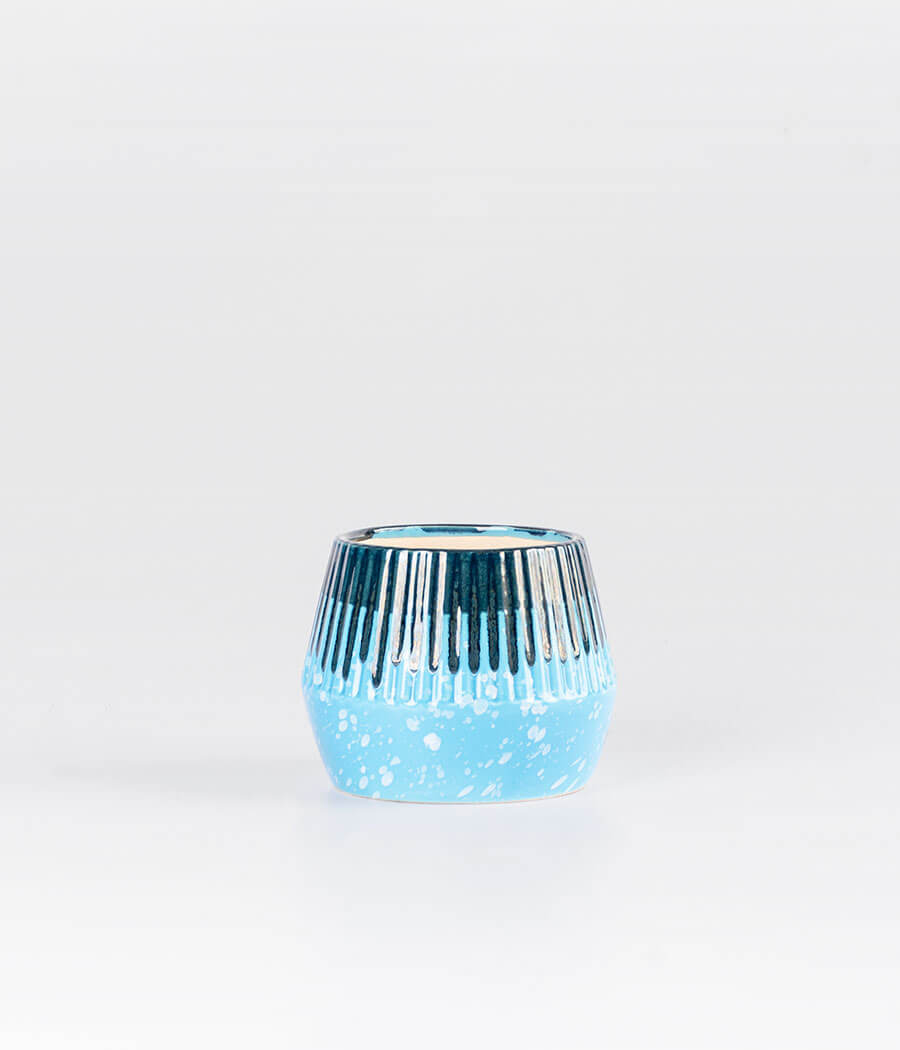 Dual Tone Spiral Blue Ceramic Planter Online
