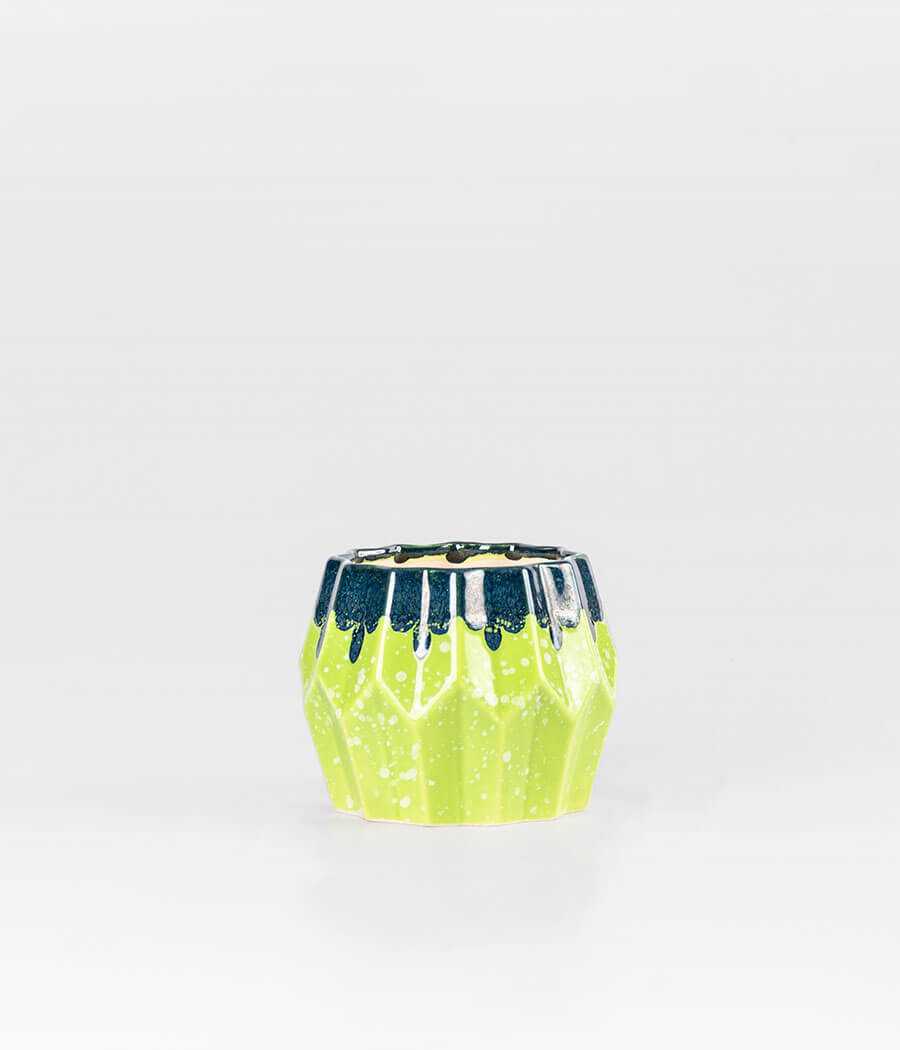 Dual Tone Green Colour Ceramic Planter Online