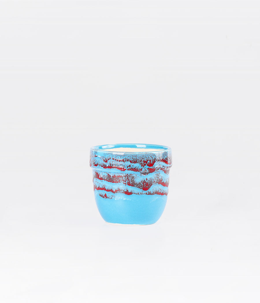 Blue & Red Glazed Ceramic Planter Online