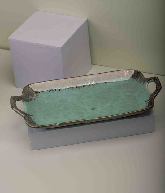 Turquoise Tray Ceramic Platter