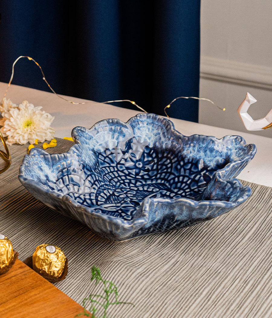 Mandala Blue Ceramic Bowl
