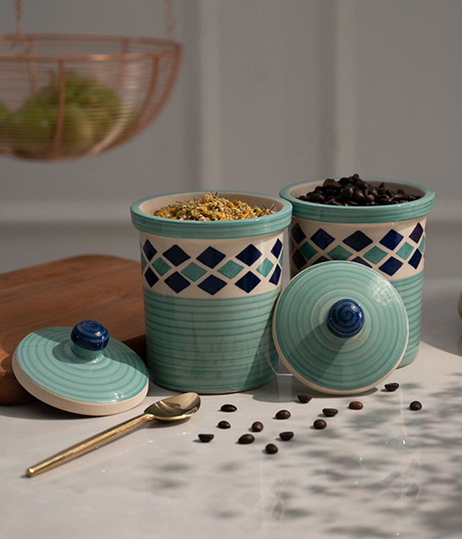 Mint Twins Ceramic Jar Set