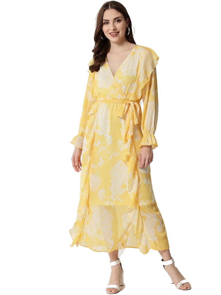 Yellow Shiffon Maxi Dress