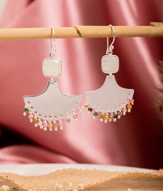 Tourmaline Chandbali Inspired Earrings