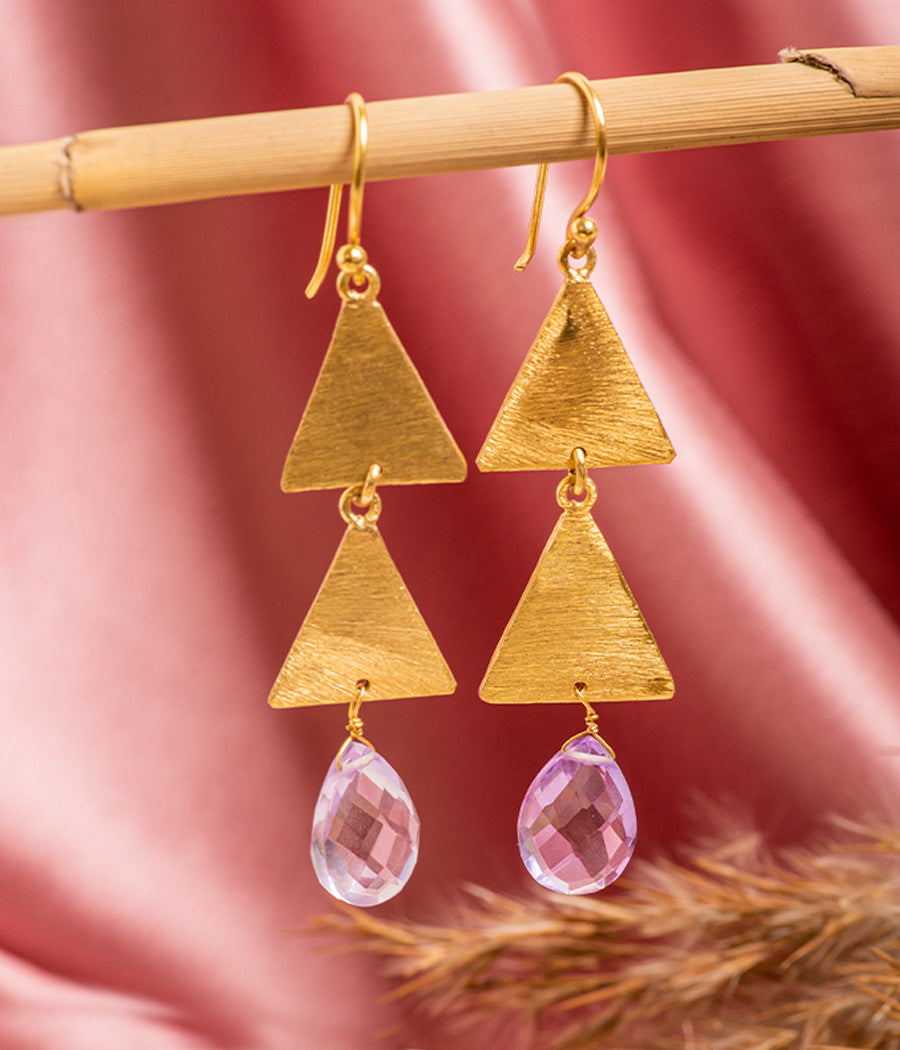 Buy Amethyst Gold-Plated Earrings Online 