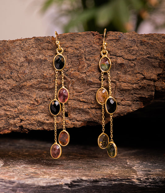 Buy Raindrop Tourmaline Silver Earrings Online