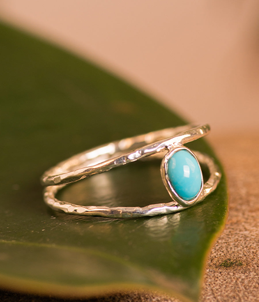 Turquoise Finger Silver Ring