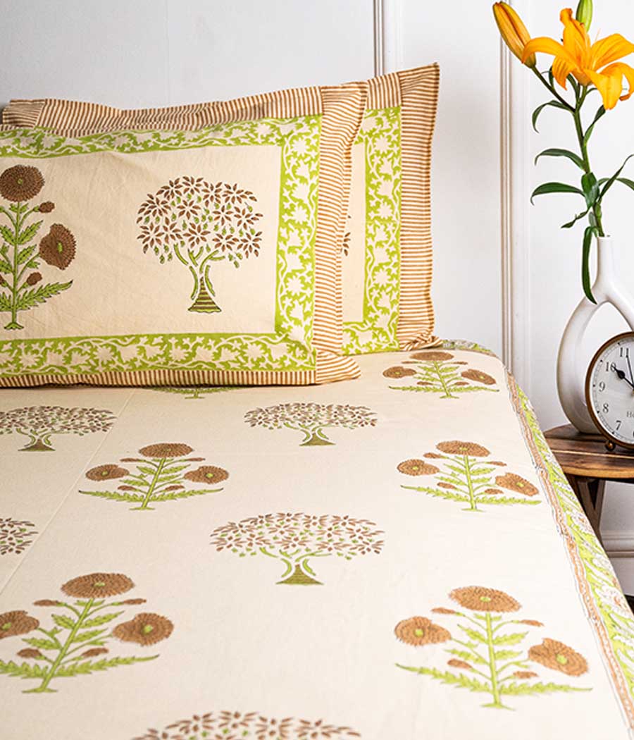100% Cotton Chikoo Bedsheet