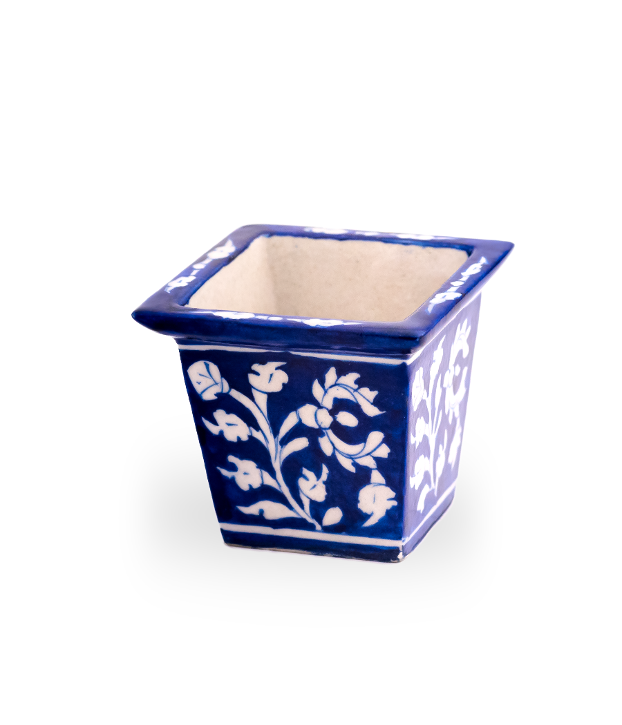 Square Planter Handcrafted Blue Pot Online