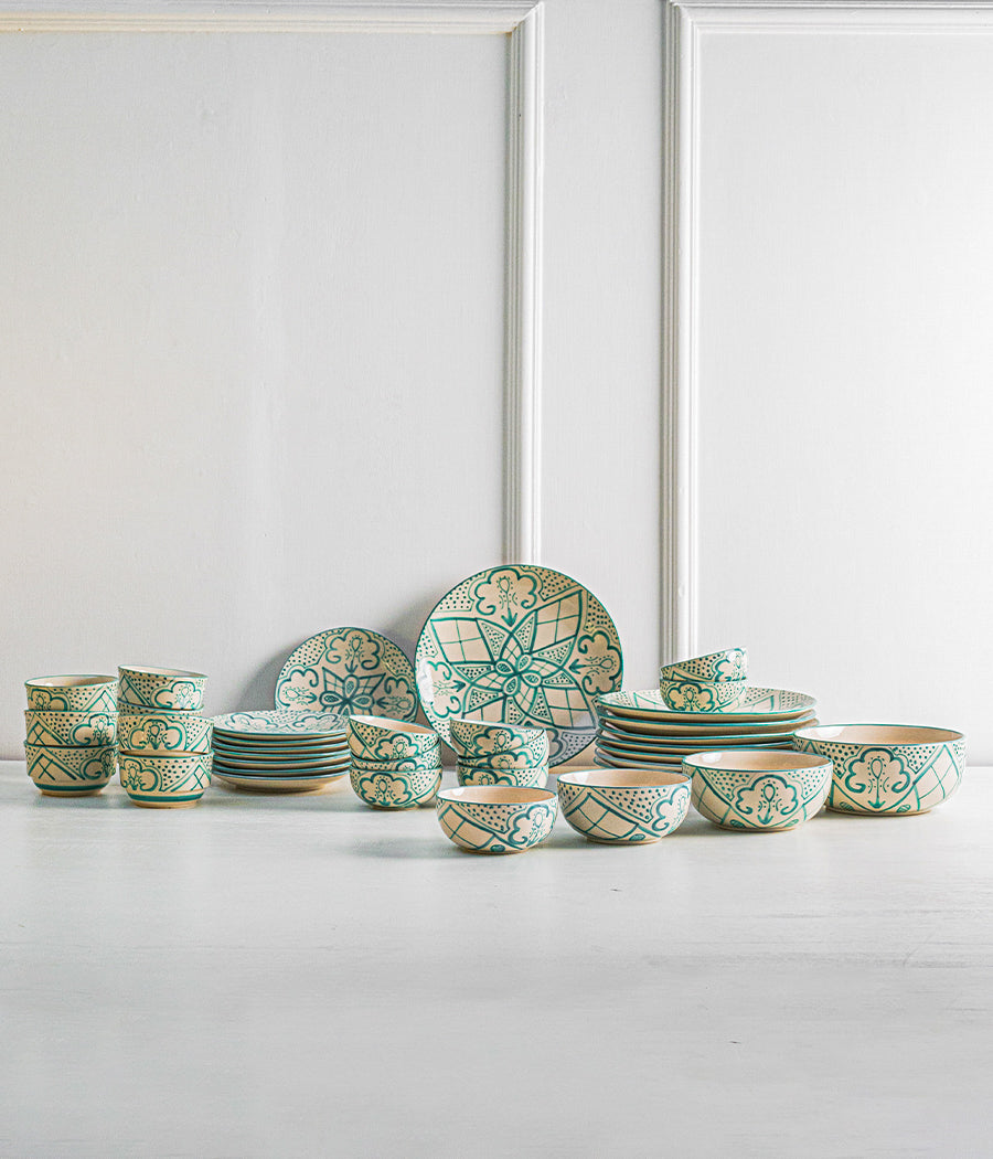 Aquamarine Mandala Dinnerset - Set of 36
