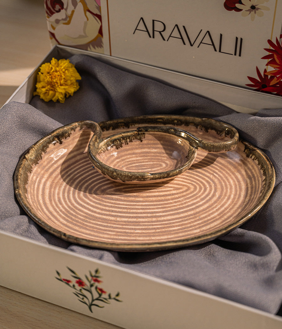 Pinkfly Ceramic Platter Gift Box