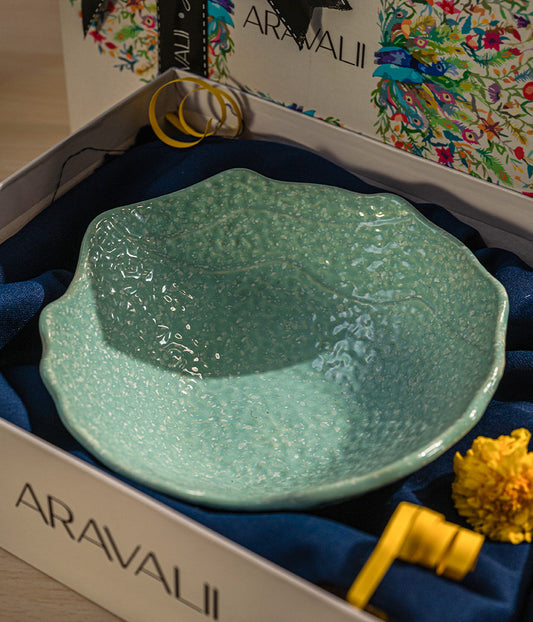 Crumpled Serving Ceramic Bowl Gift Box