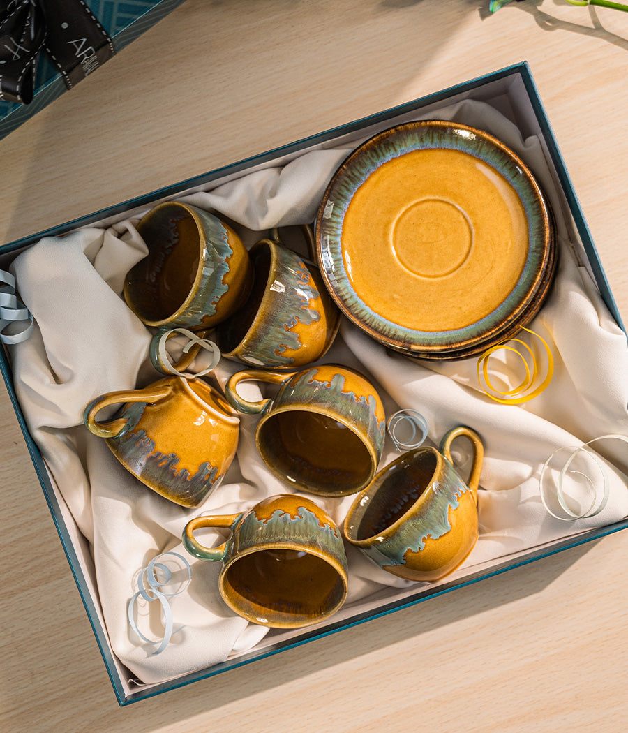 Great Bustard Tea Cups - Set of 6 Gift Box