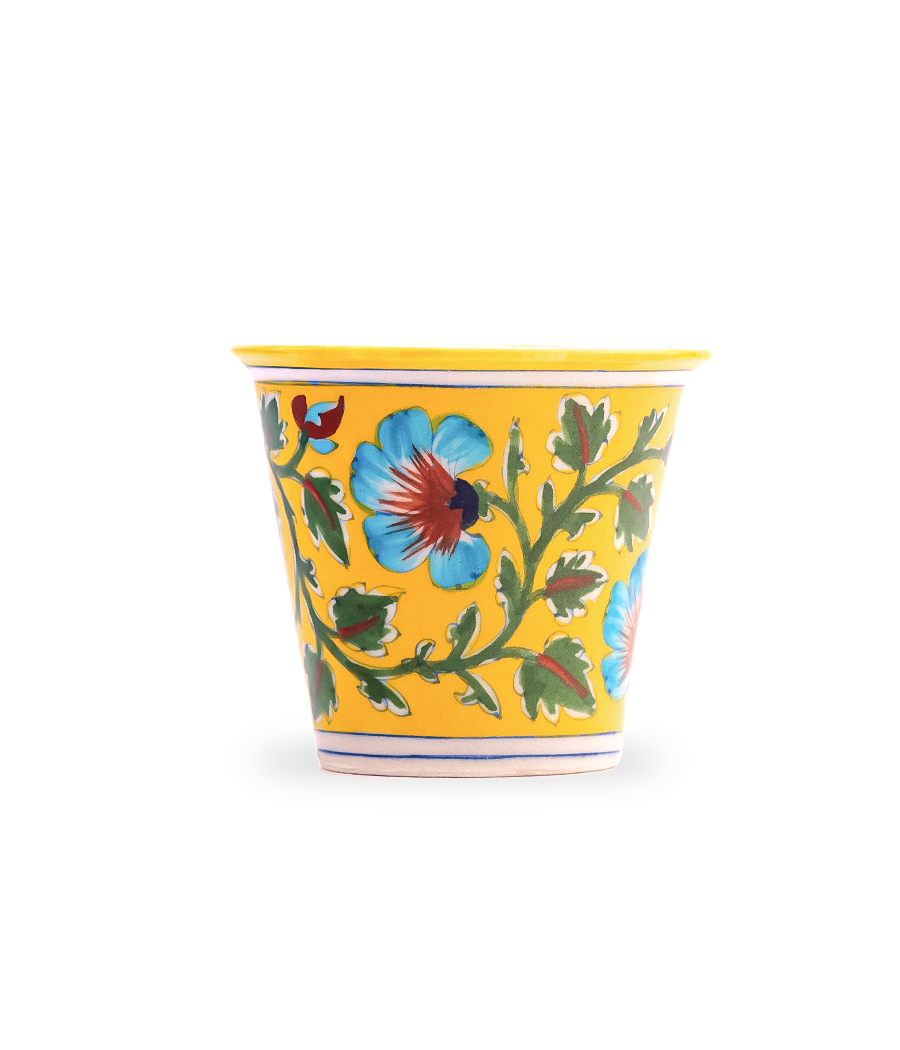 Blue Floral Pots For Plants Online