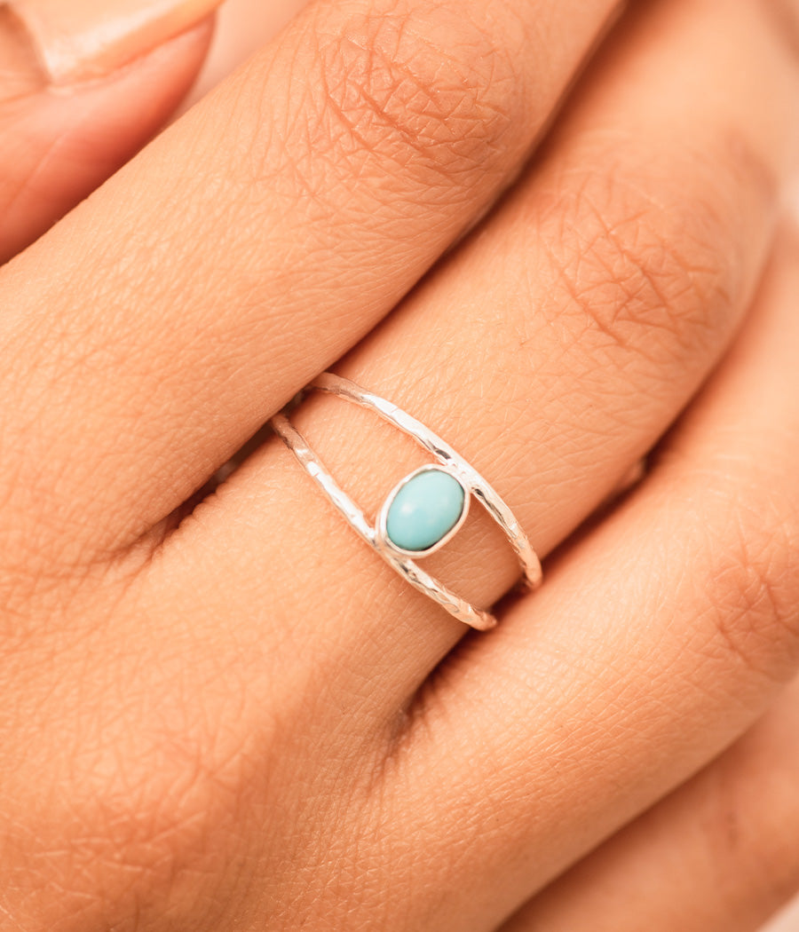 Turquoise Finger Silver Ring