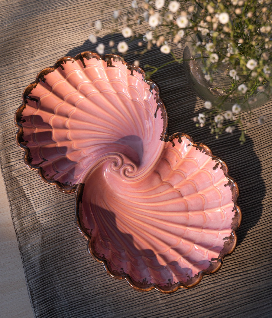 Peachy Sunset Twin Shells Platter