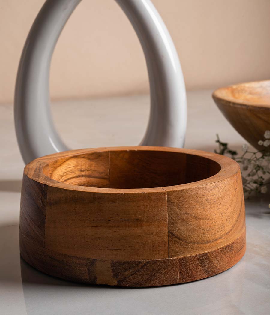 Iris Wooden Serving Bowl (Large)
