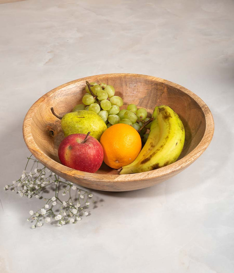 Orchid Wooden Serving Bowl